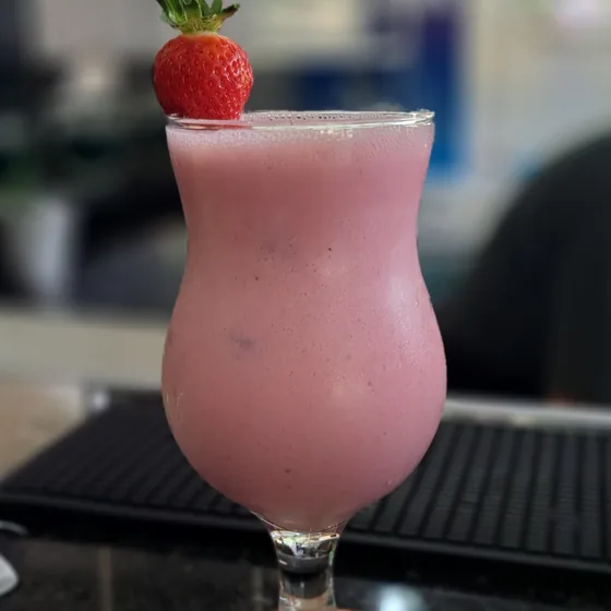 Drink rosa com morango